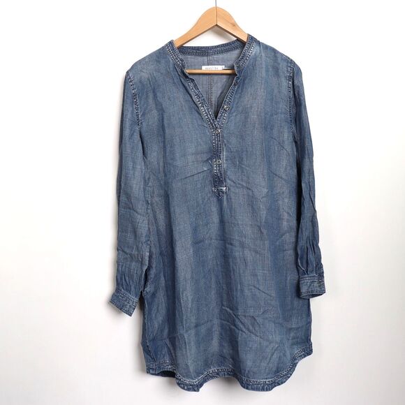 EC Kenneth Cole Reaction Denim Tunic Top size L - Picture 1 of 7